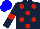 Silk - Dark blue, red spots (6) and armbands, blue cap