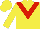 Silk - Yellow, red 'v', yellow cap