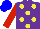 Silk - Purple, yellow spots, red sleeves, blue cap
