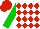 Silk - White and red diamonds, green sleeves, red cap