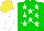 Silk - Green, white stars and sleeves, yellow cap
