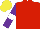 Silk - Red, white zigzag band, purple sleeves, yellow cap
