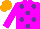 Silk - Magenta, purple spots (6), orange cap