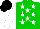 Silk - Green, white stars and sleeves, black cap