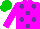 Silk - Magenta, purple spots (6), green cap