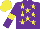 Silk - Purple, yellow stars and armbands, yellow cap