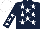 Silk - Dark blue, white stars, white stars on dark blue sleeves, white cap