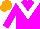 Silk - Magenta, white zigzag chevron, orange cap