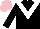 Silk - Black, white zigzag chevron, pink cap