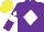 Silk - Purple, white diamond band, white diamond on purple sleeves, yellow cap
