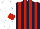 Silk - Dark blue and red stripes, white sleeves, red armbands, white cap