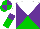 Silk - white and green halved horizontally, purple diabolo, white and green halved sleeves, purple armlets, green and purple quartered cap