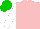 Silk - pink, white sleeves, green cap