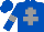 Silk - Royal blue, grey cross of lorraine, grey armlets on sleeves, royal blue cap