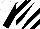 Silk - Black and white diagonal stripes, white sash and cap
