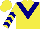 Silk - Yellow, navy chevron, navy chevrons on sleeves, yellow cap