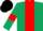 Silk - Dark Green, Red stripe and armlets, Black cap