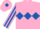 Silk - Pink, Royal Blue triple diamond, striped sleeves and diamond on cap