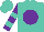 Silk - Turquoise, purple ball, turquoise hoops on purple sleeves