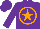 Silk - Purple, orange star, orange circle