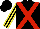 Silk - Black, red cross belts, black, yellow striped sleeves, black cap