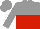 Silk - grey, red halved horizontally