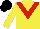 Silk - Yellow, red 'v', black cap