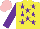 Silk - Yellow, purple stars and sleeves, pink cap