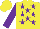 Silk - Yellow, purple stars and sleeves, yellow cap