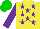 Silk - Yellow, purple stars and sleeves, green cap