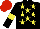 Silk - Black, yellow stars and armbands, red cap