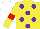 Silk - Yellow, purple spots, yellow sleeves, red armlets, white cap