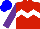 Silk - Red, white chevron hoop, purple sleeves, blue cap
