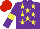 Silk - Purple, yellow stars and armbands, red cap