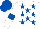 Silk - White, royal blue stars, armlets and cap
