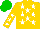 Silk - Gold, white stars, white stars on gold sleeves, green cap