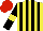 Silk - Yellow and black stripes, black sleeves, yellow armbands, red cap