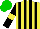 Silk - Yellow and black stripes, black sleeves, yellow armbands, green cap