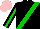 Silk - Black, green sash, green stripe on black sleeves, pink cap