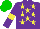 Silk - Purple, yellow stars and armbands, green cap