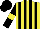 Silk - Yellow and black stripes, black sleeves, yellow armbands, black cap