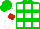 Silk - Green and white squares, white sleeves, red armbands, green cap