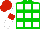 Silk - Green and white squares, white sleeves, red armbands, red cap