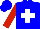 Silk - Blue, red framed white cross, red sleeves, blue cap