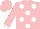 Silk - Pink, white dots, white cuffs on sleeves