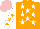 Silk - Orange, white stars, orange stars on white sleeves, pink cap