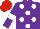 Silk - Purple, white spots, purple sleeves, white armbands, red cap