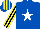 Silk - Royal blue, white star, black and yellow striped sleeves and cap