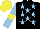 Silk - Black, light blue stars, sleeves, yellow armlets, yellow cap