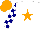 Silk - White,  orange star, white and navy checked sleeves, orange cap